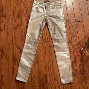 Ladies skinny, metallic jeans, skinny ankle, waist 25…..very stylish.